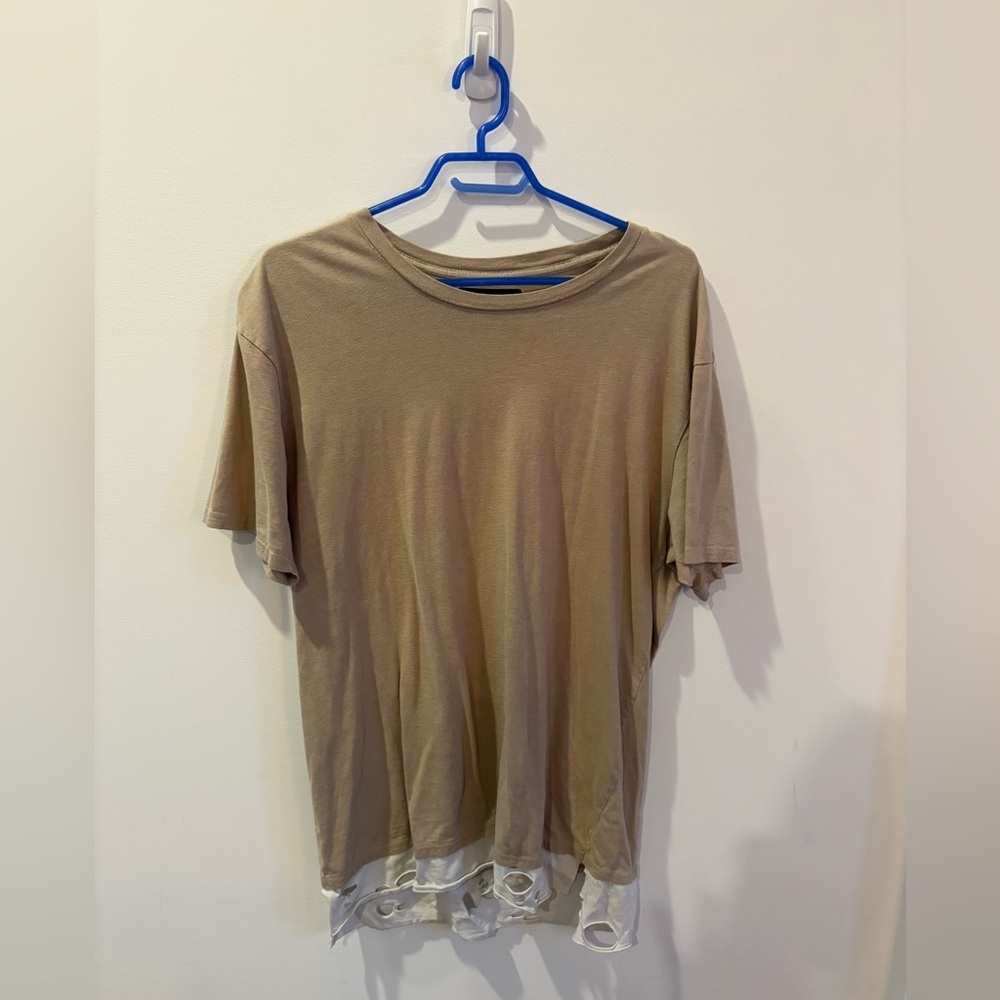 PacSun Beige Crew Neck Tee